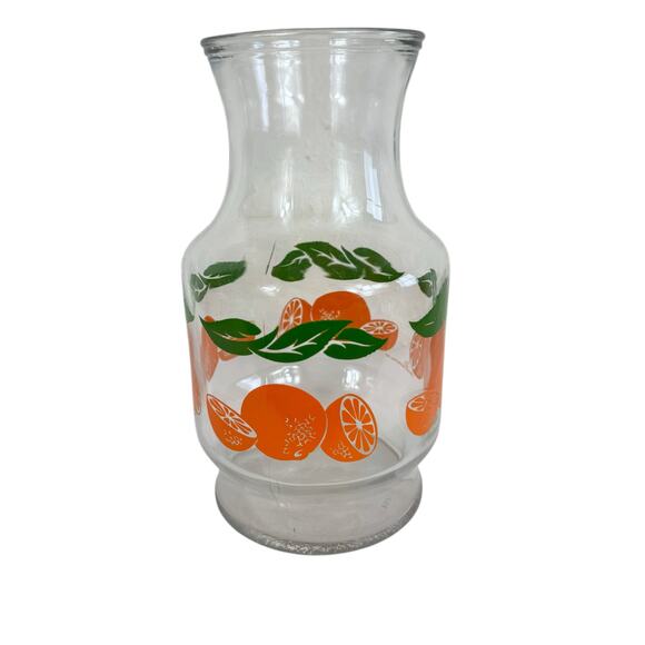 Vintage 1987 Anchor Hocking Corp. Oranges Orange Juice Glass Decanter Jug - Picture 1 of 6